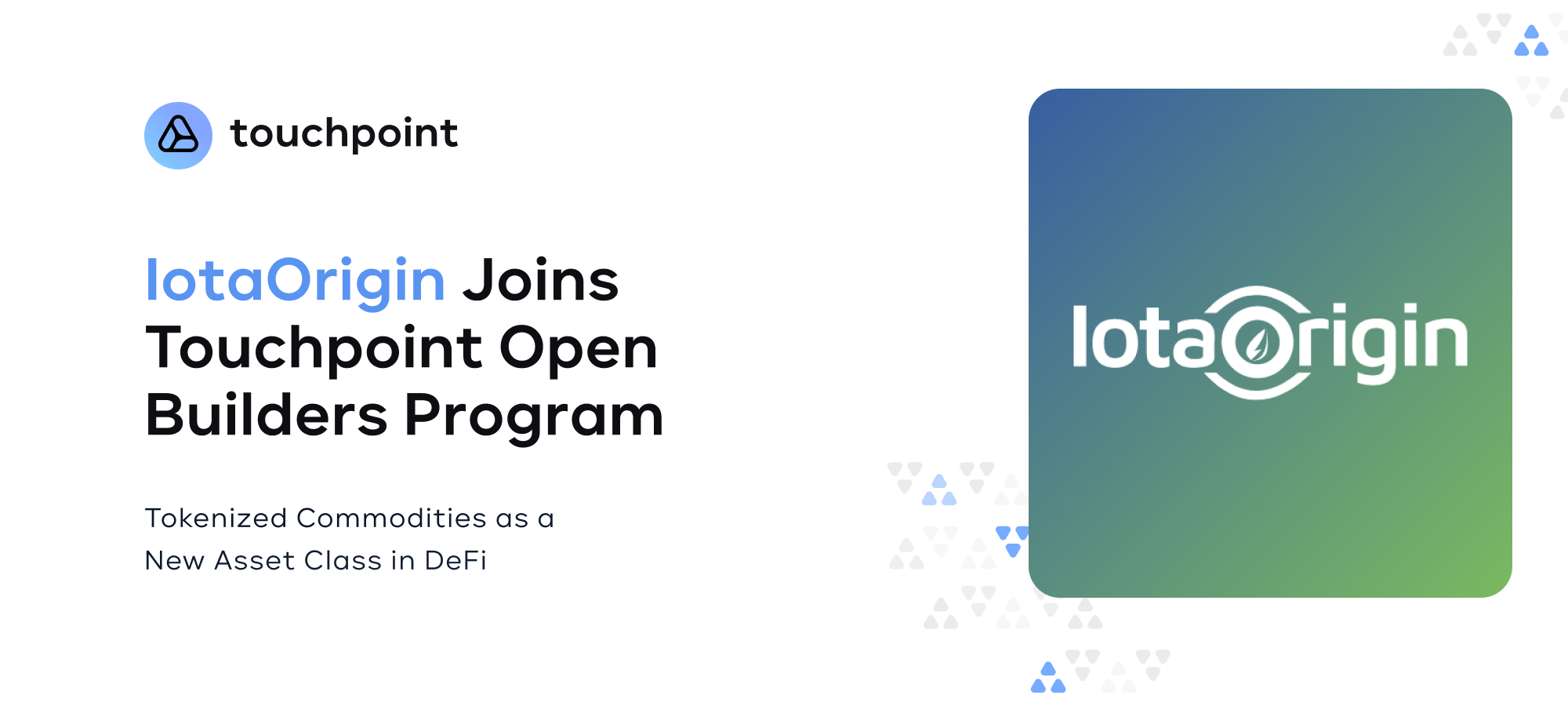 IotaOrigin Joins Touchpoint Open Builders Program